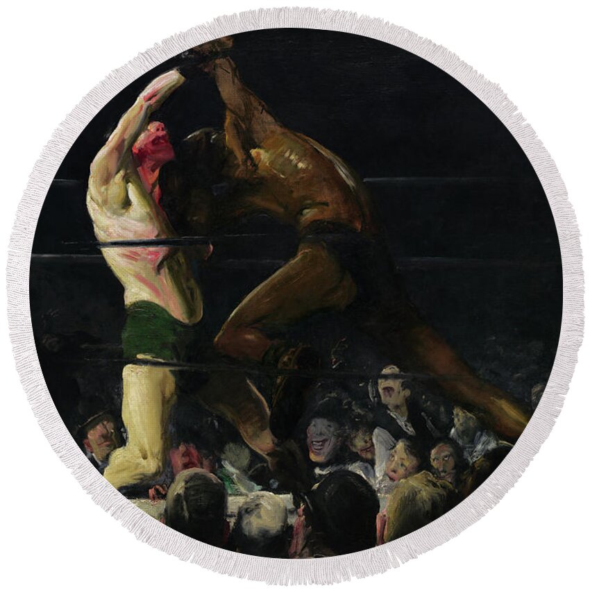 George Bellows Round Beach Towel featuring the painting Both Members of This Club #1 by George Bellows