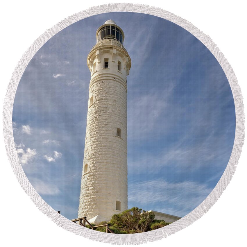 Australia Photography Round Beach Towel featuring the photograph Cape Leeuwin Lighthouse #2 by Ivy Ho