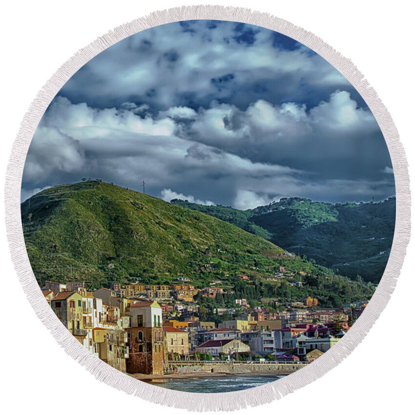  Round Beach Towel featuring the photograph Cefalu #1 by Patrick Boening