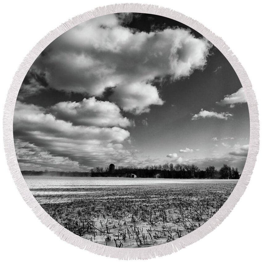 Cloudscapes Round Beach Towel featuring the photograph Cloud Play by Louis Dallara