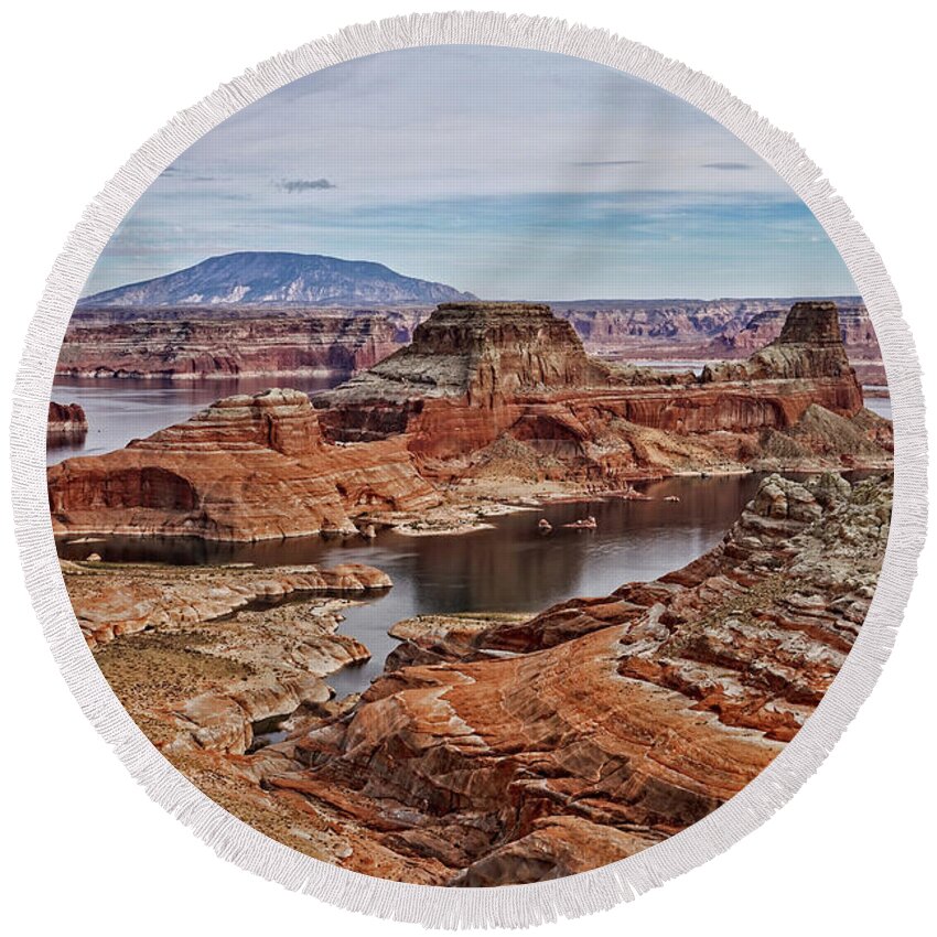 Alstrom Point Round Beach Towel featuring the photograph Desert Oasis #1 by Leda Robertson