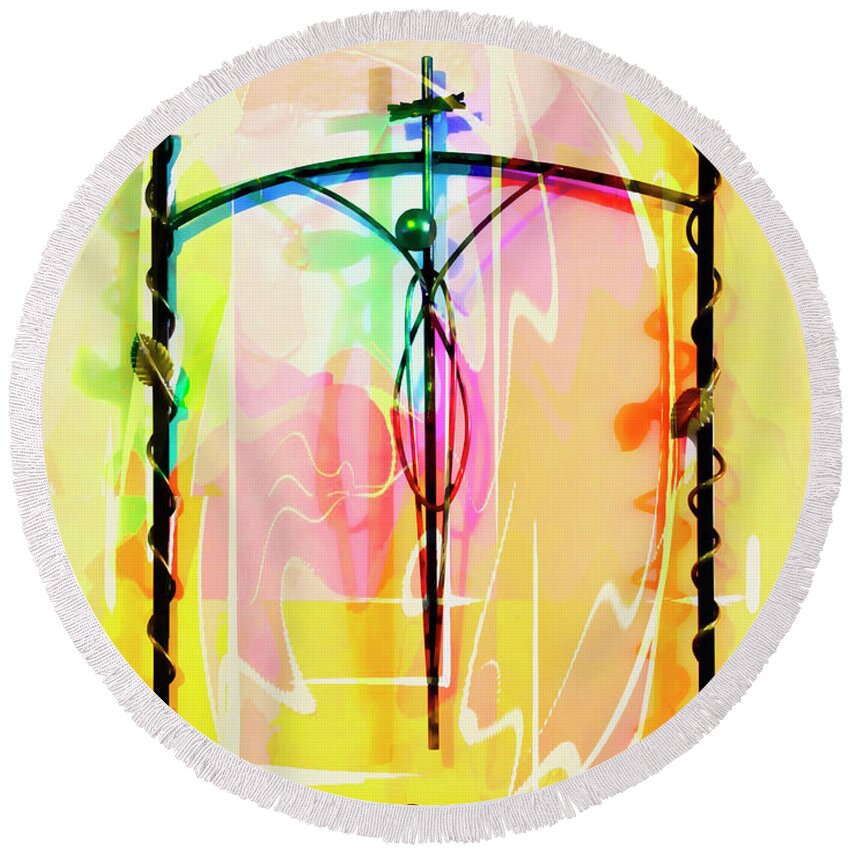 Jesus Round Beach Towel featuring the photograph Easter Remembrance #1 by Al Bourassa