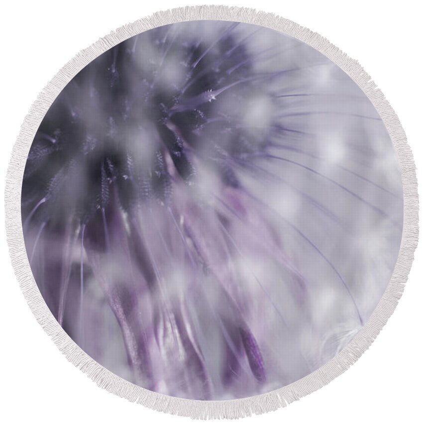 Dandelion Round Beach Towel featuring the photograph Explosive #2 by Mike Eingle