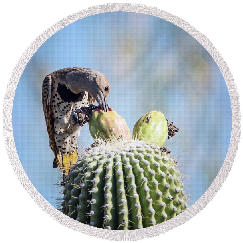 Gilded Round Beach Towel featuring the photograph Gilded Flicker 3387 #2 by Tam Ryan