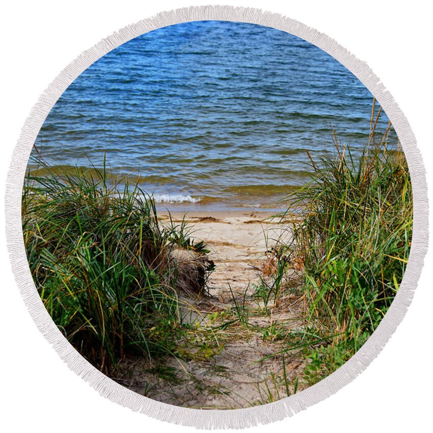 Beach Round Beach Towel featuring the photograph Harbor Life #2 by Tricia Marchlik