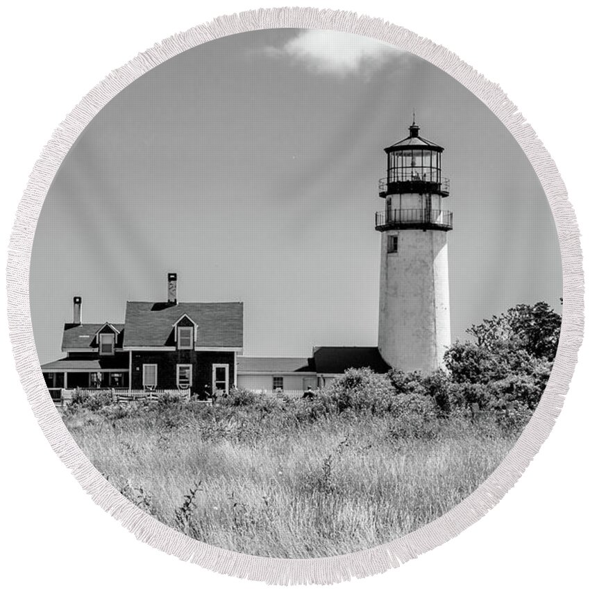 Architecture Round Beach Towel featuring the photograph Highland Light - Cape Cod #1 by Peter Ciro