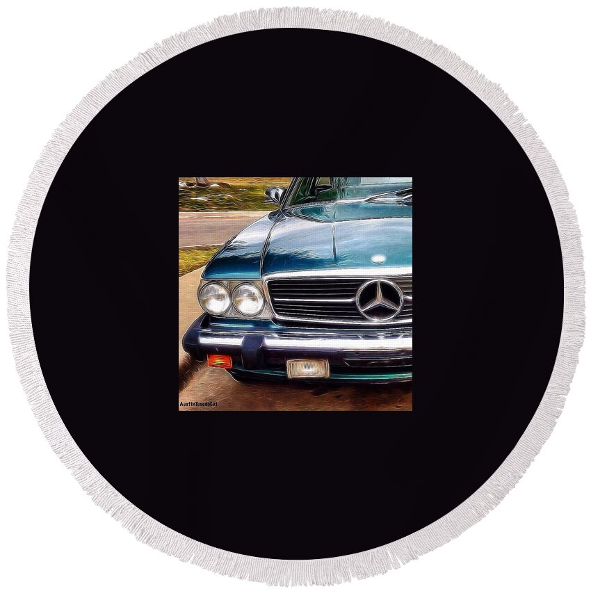 Beautiful Round Beach Towel featuring the photograph I Love #vintage #cars (and Jewelry Too) #1 by Austin Tuxedo Cat
