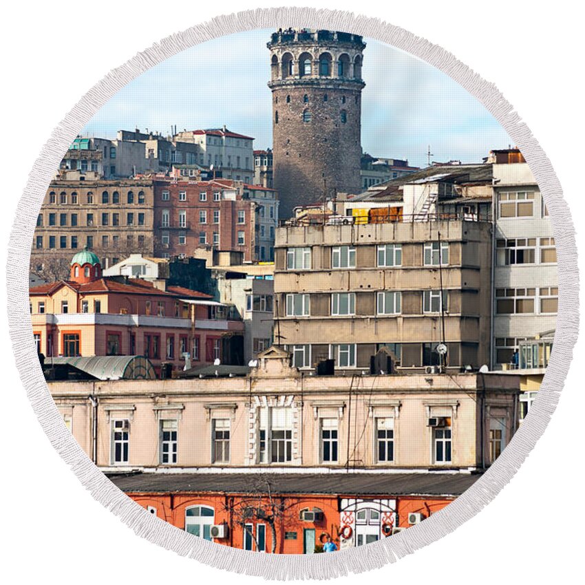 Ancient Round Beach Towel featuring the photograph Istanbul - Turkey #1 by Luciano Mortula
