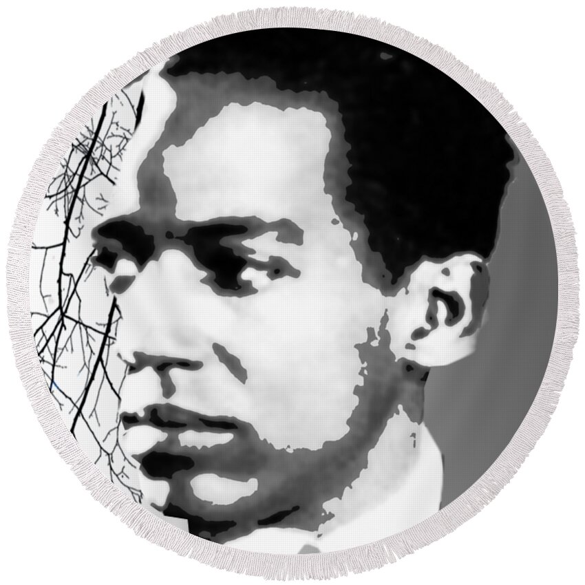 Poets Round Beach Towel featuring the digital art Langston Hughes #1 by Asok Mukhopadhyay