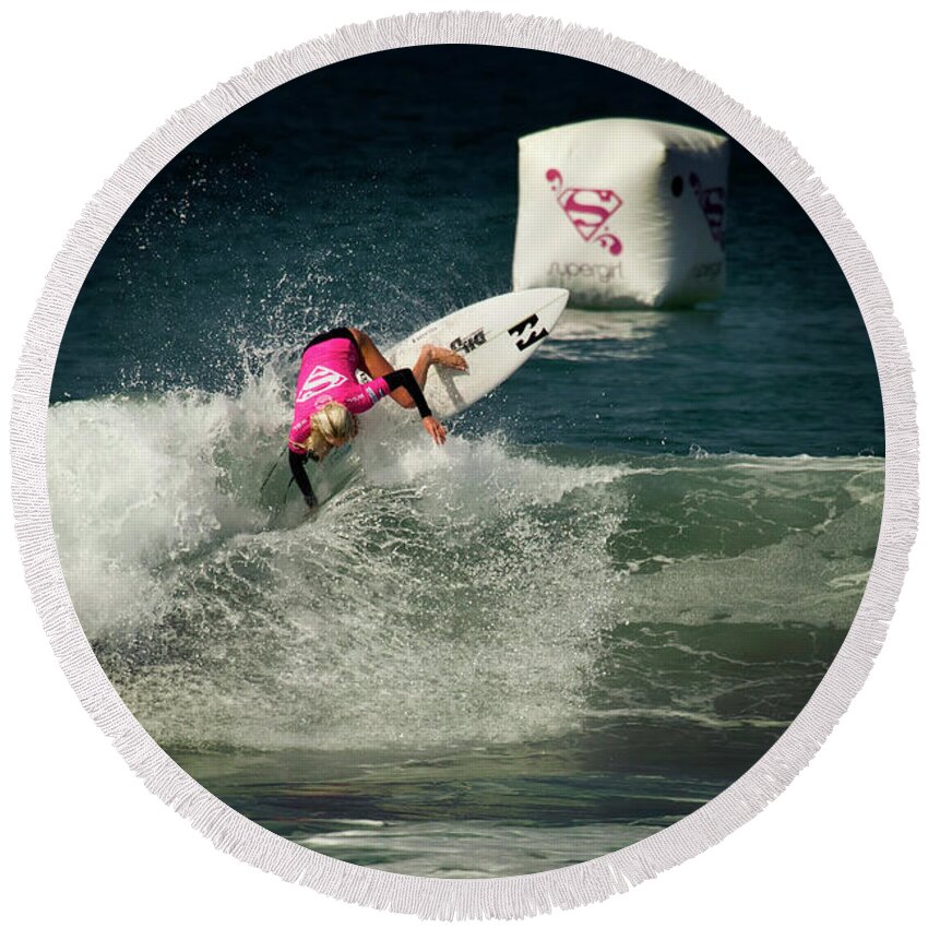 Laura Enever Round Beach Towel featuring the photograph Laura Enever AUS #3 by Waterdancer