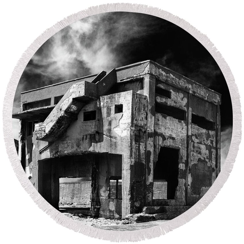 Old Building Round Beach Towel featuring the photograph Memento Mori #1 by Dominic Piperata