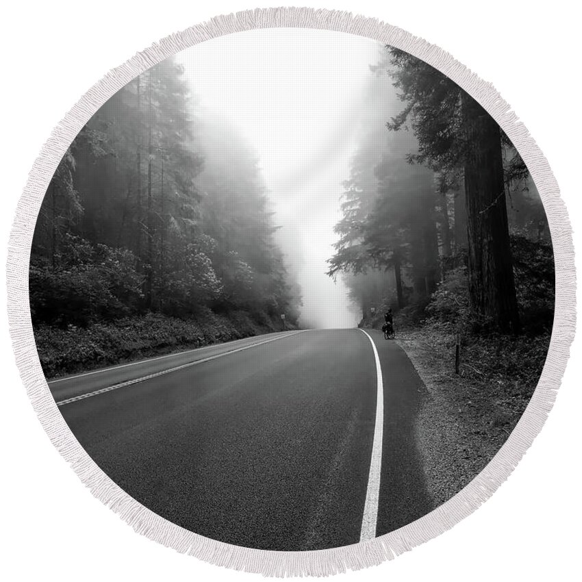 California Round Beach Towel featuring the photograph Morning Among The Redwoods #2 by Mountain Dreams