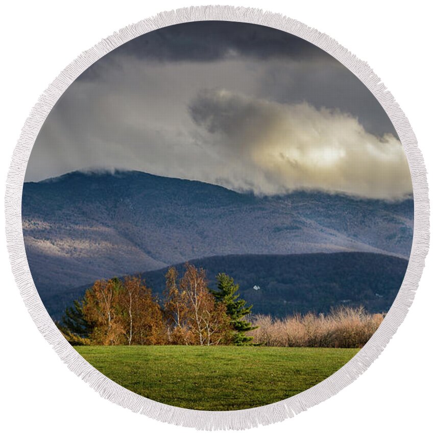 Landscape Round Beach Towel featuring the photograph Mountain Weather #2 by Robert Mitchell