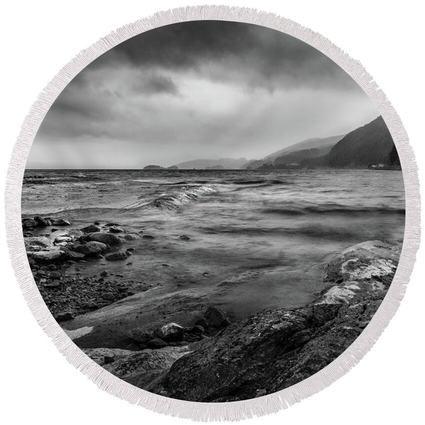 Trondelag Round Beach Towel featuring the photograph Not a better day to go fishing #1 by Dmytro Korol