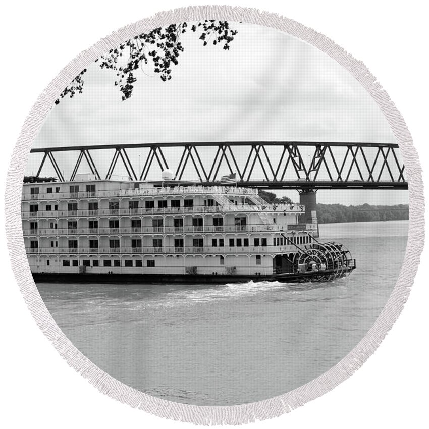  Round Beach Towel featuring the photograph Queen of the Mississippi by Holden The Moment