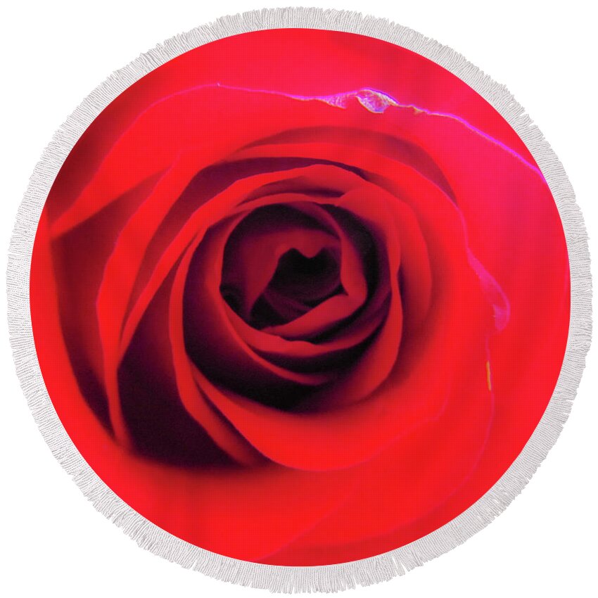 Flower Round Beach Towel featuring the photograph Red Rose #1 by Cesar Vieira