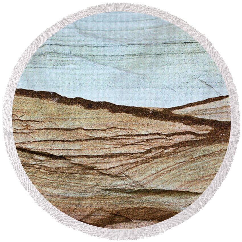 Sandstone Round Beach Towel featuring the photograph Sandstone Hills #1 by Kristin Elmquist