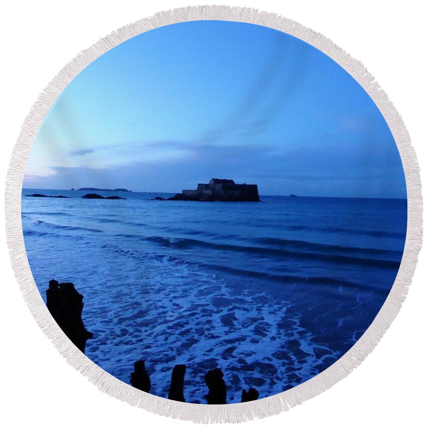 Sea Round Beach Towel featuring the photograph sea #1 by Miki Senabre