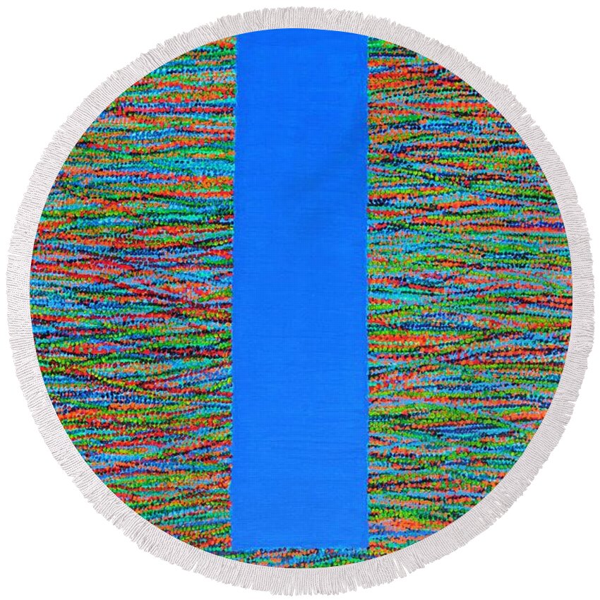 Contemporary Round Beach Towel featuring the painting Small Door #1 by Kyung Hee Hogg