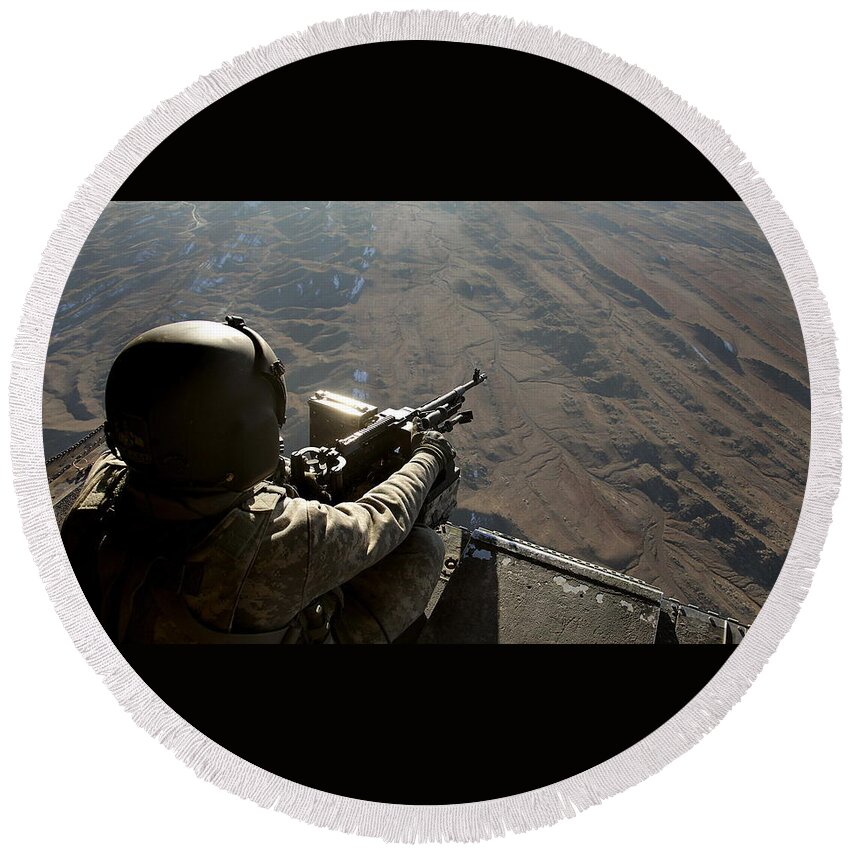 Soldier Round Beach Towel featuring the photograph Soldier #1 by Mariel Mcmeeking