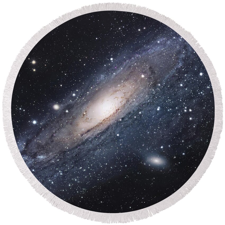 Constellation Round Beach Towel featuring the photograph The Andromeda Galaxy #1 by Robert Gendler
