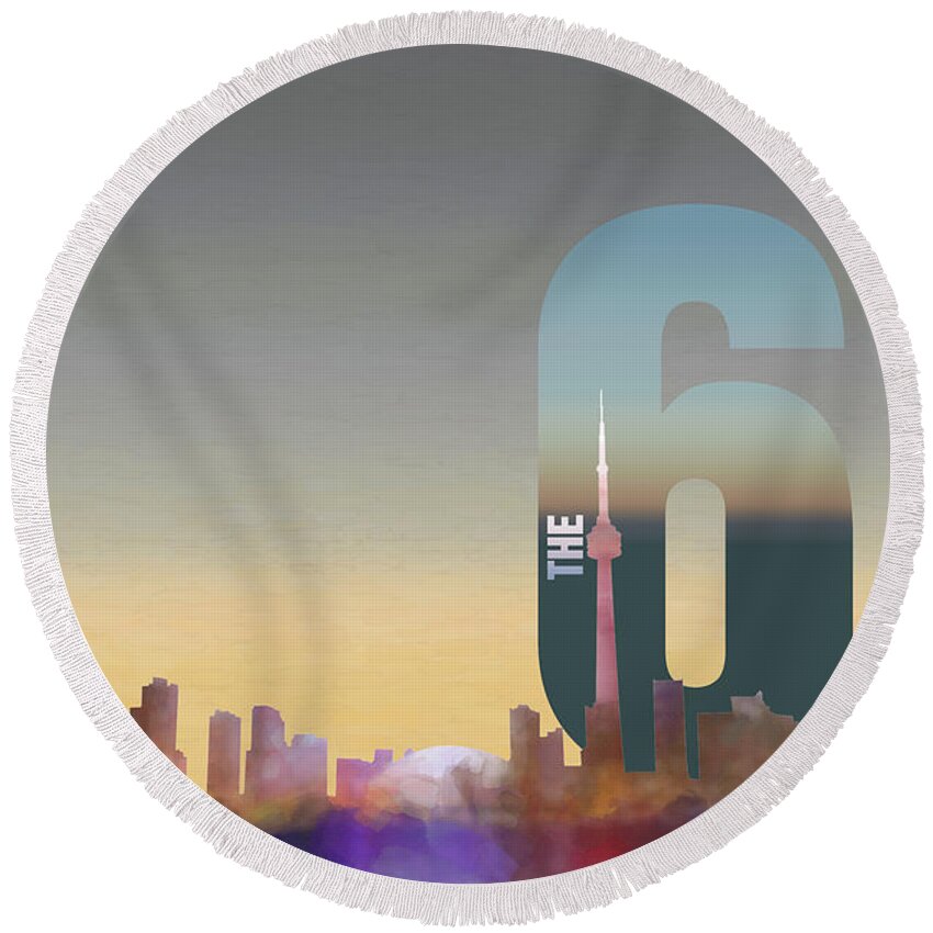  Round Beach Towel featuring the photograph Toronto Skyline - The Six #1 by Serge Averbukh