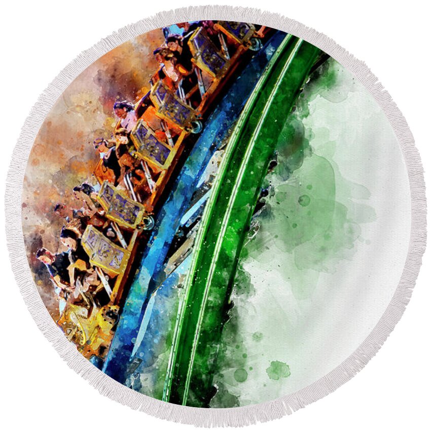 Twisted Colossus Round Beach Towel featuring the digital art Twisted Colossus #1 by Matthew Nelson