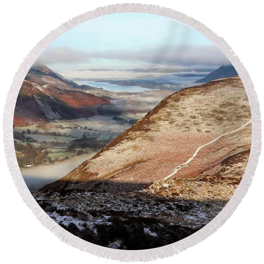Nature Round Beach Towel featuring the photograph Valley view #1 by Lukasz Ryszka