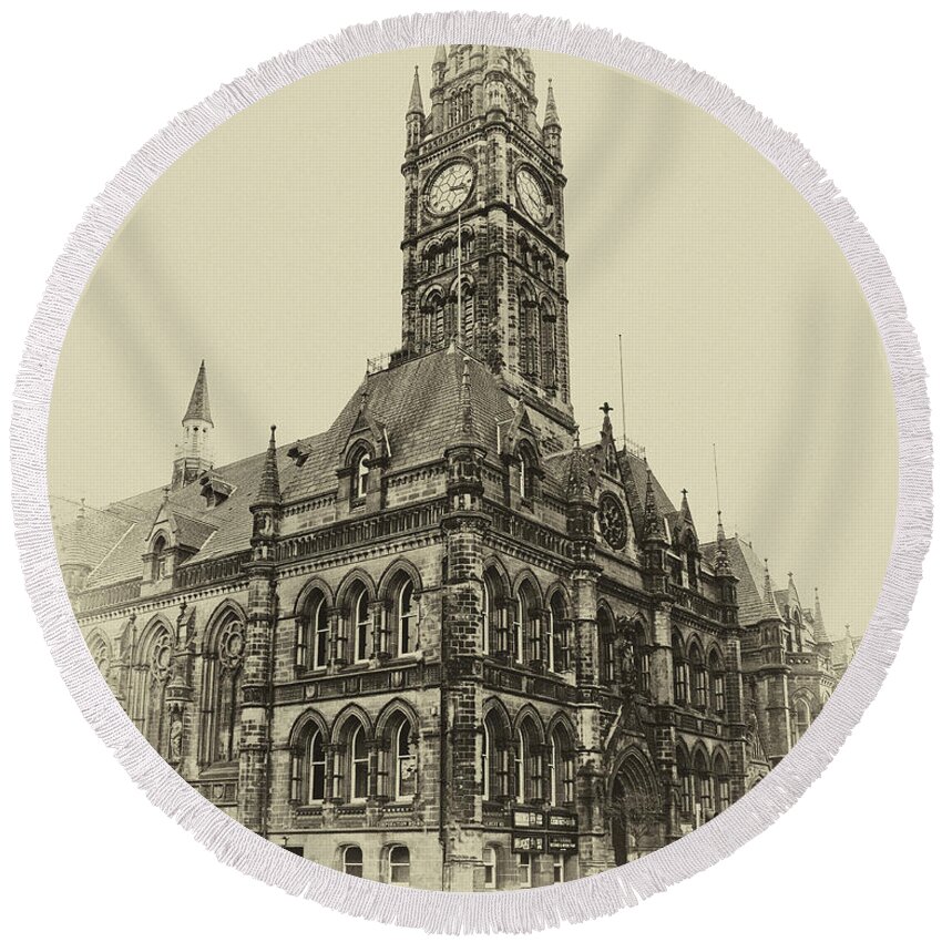 Town Hall Round Beach Towel featuring the photograph Victorian Town Hall #1 by Jeff Townsend