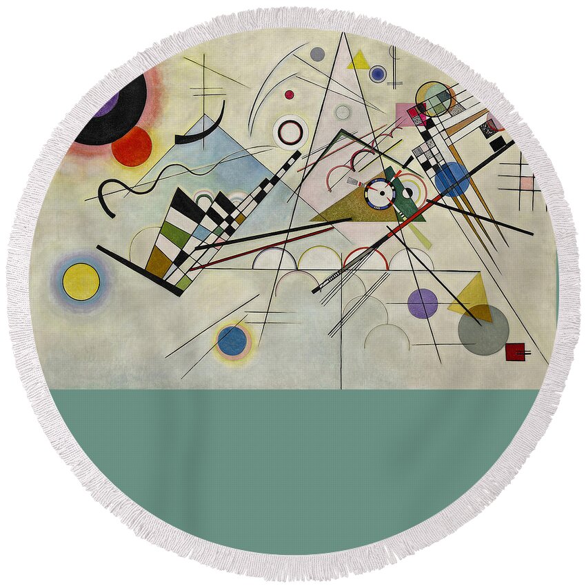 Circles In A Circle Round Beach Towel featuring the painting Circles In A Circle by Wassily Kandinsky