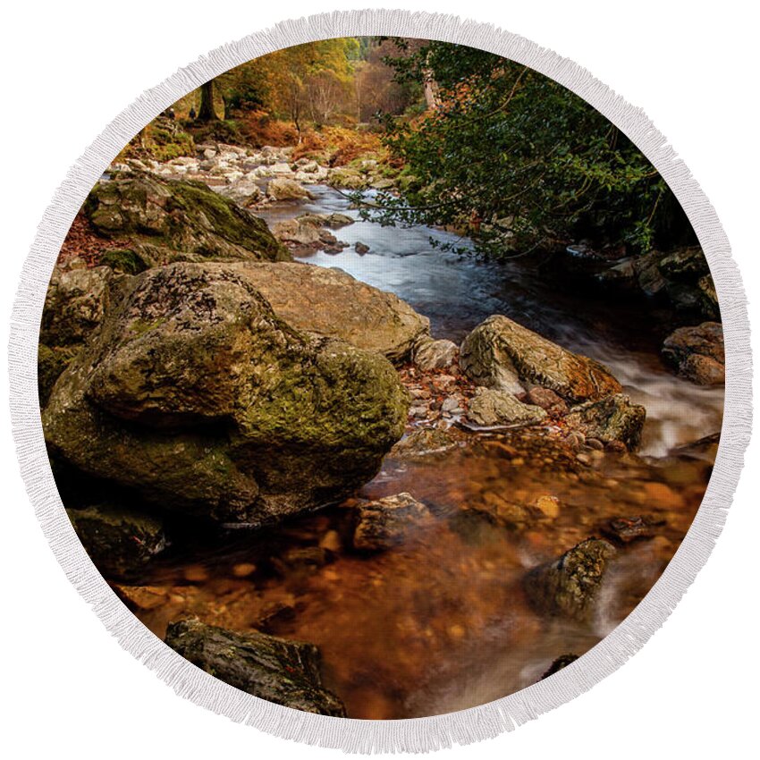 Wicklow Stream Round Beach Towel featuring the photograph Wicklow Stream #1 by Martina Fagan