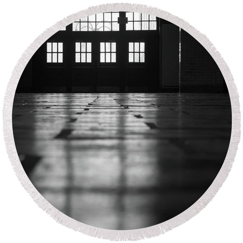 Crrnj Round Beach Towel featuring the photograph Windows in Silhouette #1 by Erin Cadigan