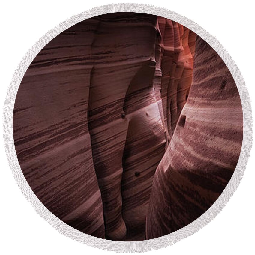 50s Round Beach Towel featuring the photograph Zebra Canyon #1 by Edgars Erglis