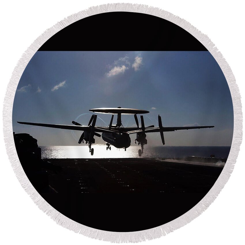Aircraft Round Beach Towel featuring the photograph Aircraft #10 by Jackie Russo