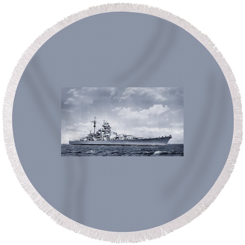 Ship Round Beach Towel featuring the photograph Ship #10 by Mariel Mcmeeking