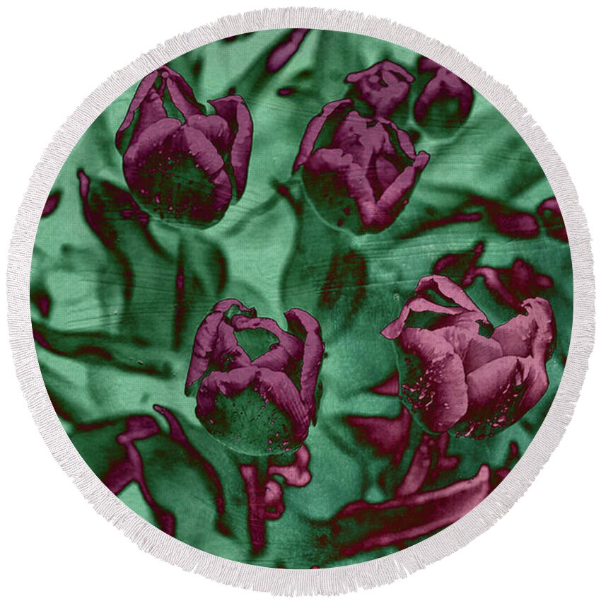 Texture Round Beach Towel featuring the photograph Texture Flowers #10 by Prince Andre Faubert