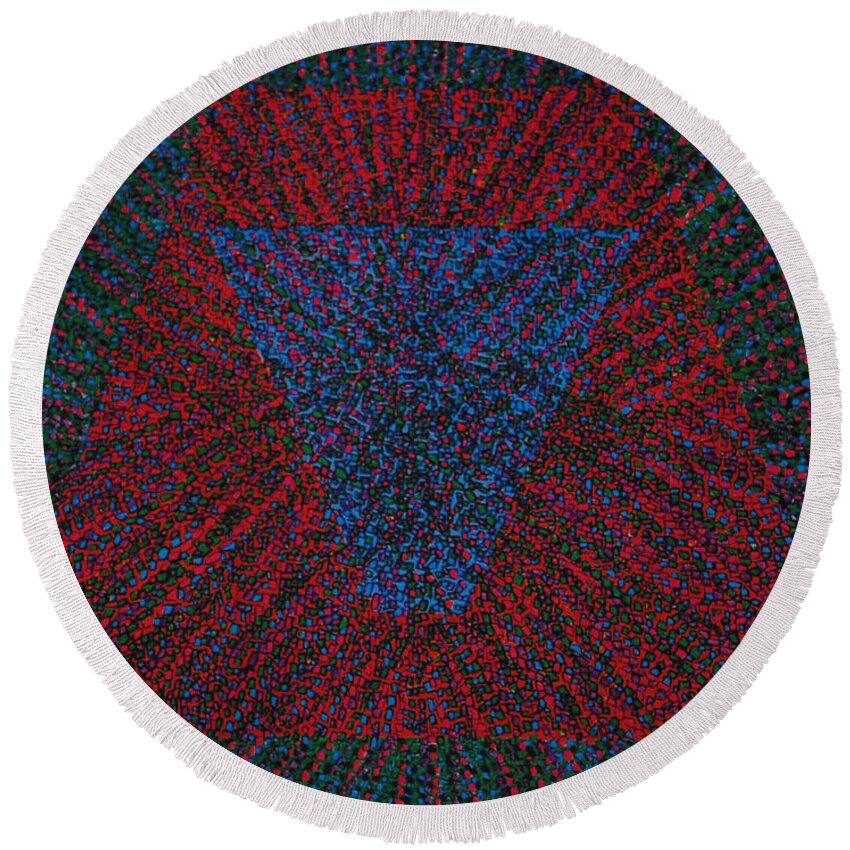 Inspirational Round Beach Towel featuring the painting Mobius Band #11 by Kyung Hee Hogg