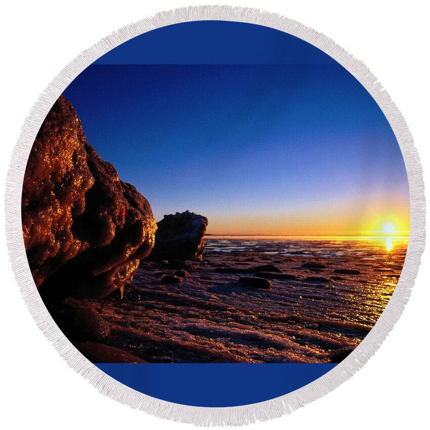 Sunset Round Beach Towel featuring the photograph Sunset #11 by Jackie Russo