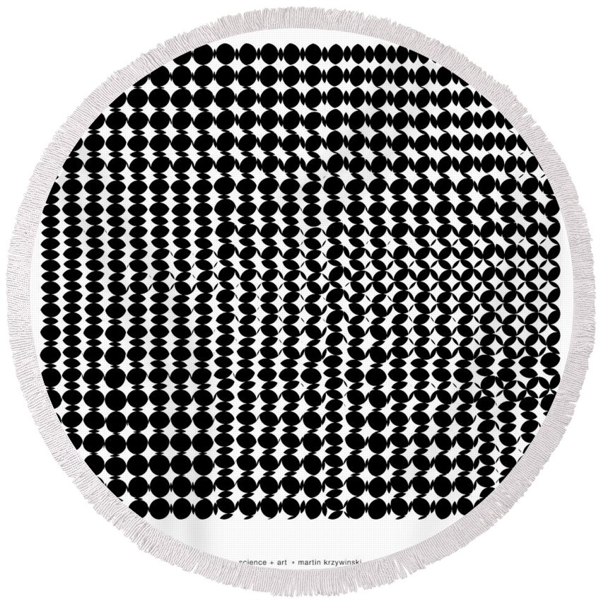 Pi Round Beach Towel featuring the digital art Pi approximate packing of circles #13 by Martin Krzywinski