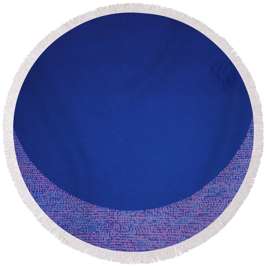 Inspirational Round Beach Towel featuring the painting Perfect existence #14 by Kyung Hee Hogg