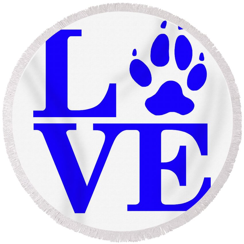 Love Round Beach Towel featuring the digital art Love Claw Paw Sign #15 by Gregory Murray
