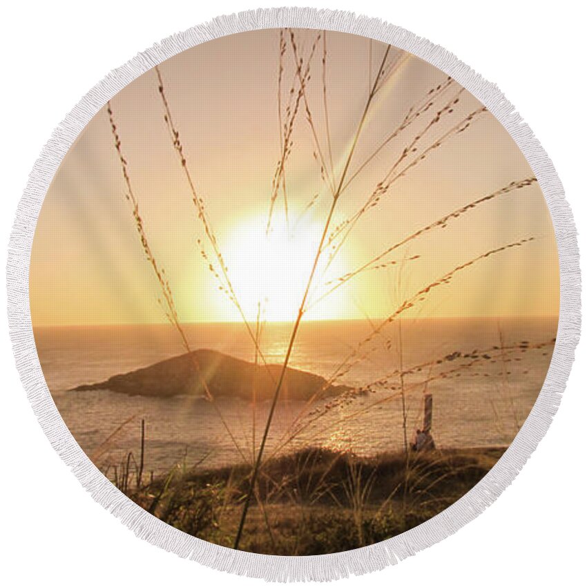 Landscape Round Beach Towel featuring the photograph Sunset #15 by Cesar Vieira