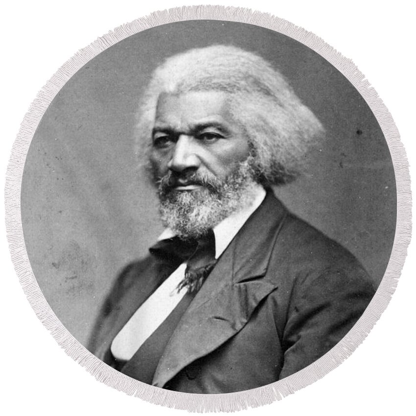 1885 Round Beach Towel featuring the photograph Frederick Douglass #17 by Granger