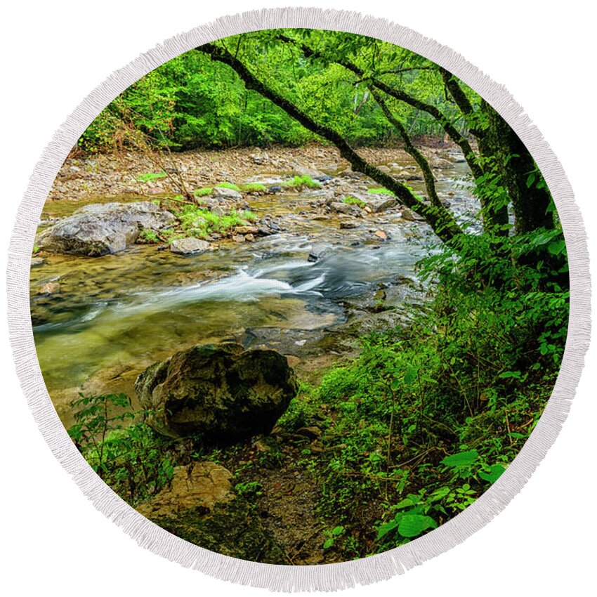 Williams River Round Beach Towel featuring the photograph Williams River Summer #19 by Thomas R Fletcher