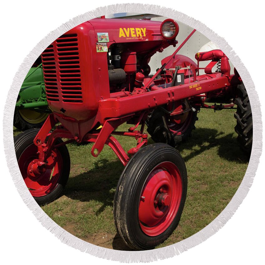Tractor Round Beach Towel featuring the photograph 1947 Avery Tractor by Mike Eingle