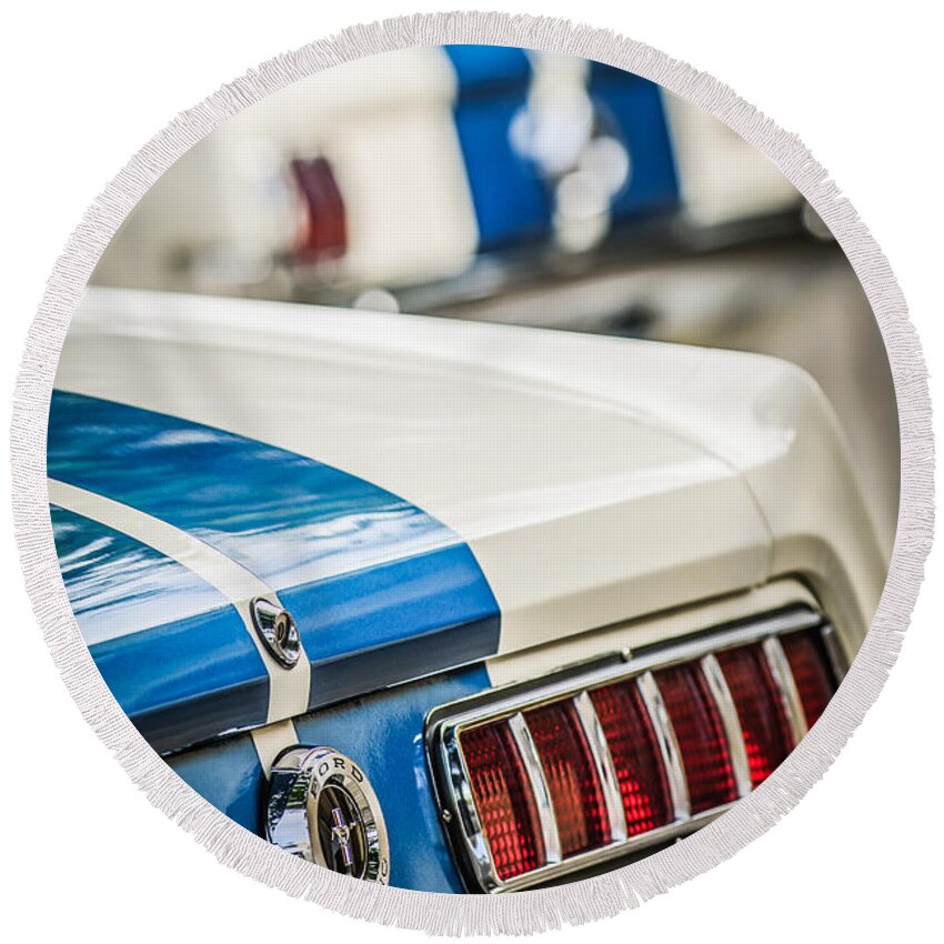 1965 Ford Shelby Mustang Gt 350 Taillight Round Beach Towel featuring the photograph 1965 Ford Shelby Mustang GT 350 Taillight -1037c by Jill Reger