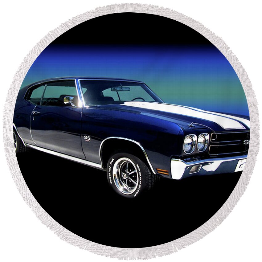1970 Chevelle Ss Round Beach Towel featuring the photograph 1970 Chevelle SS by Peter Piatt