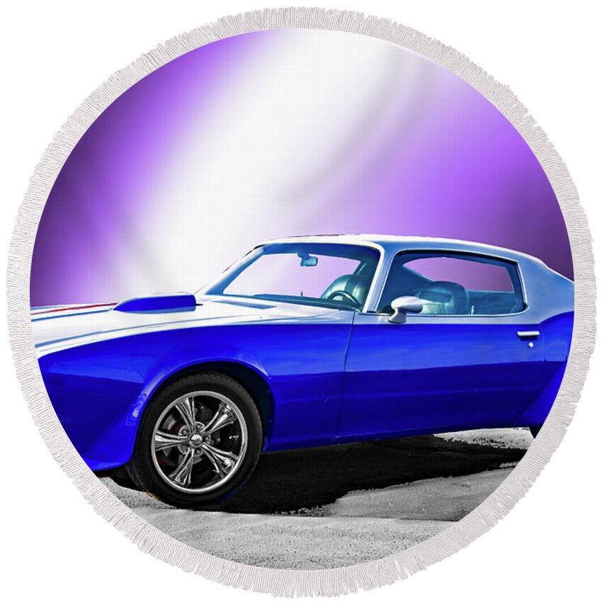 Automobile Round Beach Towel featuring the photograph 1971 Pontiac Trans Am I by Dave Koontz