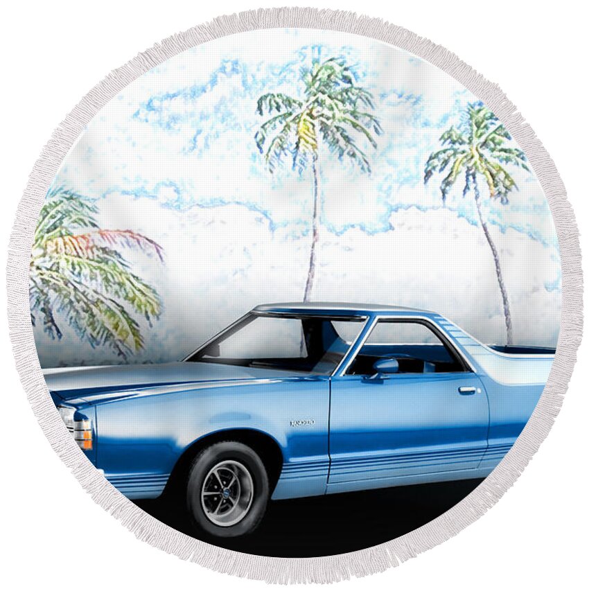 1979 Ranchero Gt Round Beach Towel featuring the photograph 1979 Ranchero GT 7th Generation 1977-1979 by Chas Sinklier