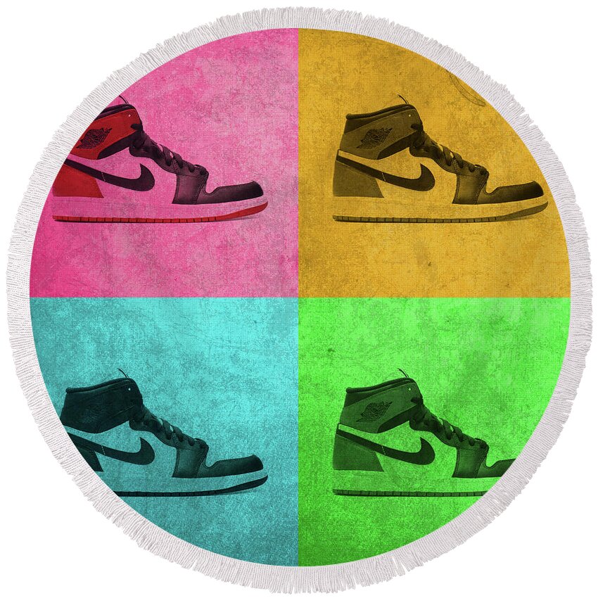 Basketball Shoes Round Beach Towels